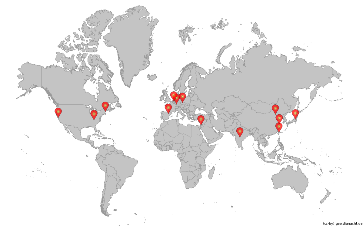 Location of Cellendes distribution partner companies around the world
